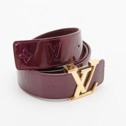 Pre Owned Louis Vuitton Facettes Monogram Vernis Amarante Belt