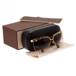 Pre Owned نظارة شمسية لوي فيتون دوروثي ذهبية