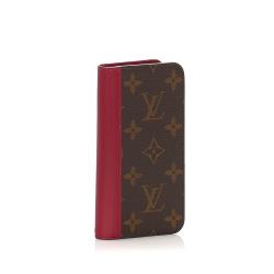 Pre Owned Louis Vuitton Brown Monogram Canvas Folio iPhone Cover