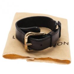 Pre Owned سوار لوي فيتون جلد أسود 19.5سم