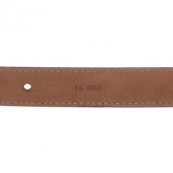 Pre Owned Louis Vuitton White Multicolor Monogram Canvas Belt 80CM