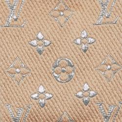 Louis Vuitton Beige Logomania Wool & Silk Shine Scarf