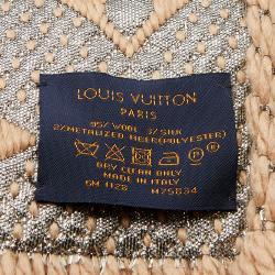 Louis Vuitton Beige Logomania Wool & Silk Shine Scarf