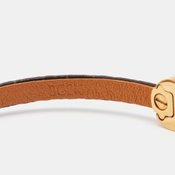 Pre Owned Louis Vuitton Brown Monogram Canvas Gold Tone Mini Historic Bracelet