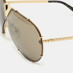 LOUIS VUITTON Metal The Party Aviator Sunglasses Z0997W Gold 1312075