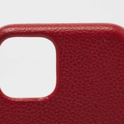 Pre Owned Louis Vuitton Red Leather and Monogram Canvas iPhone 11Pro Bumper Case
