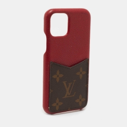 Louis Vuitton Red Leather and Monogram Canvas iPhone 11Pro Bumper Case  Louis Vuitton