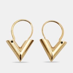 Louis Vuitton Essential V Gold Tone Earrings