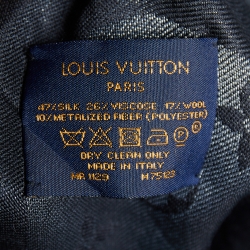 Pre Owned Louis Vuitton Black Lurex Silk & Wool Monogram Shine Shawl