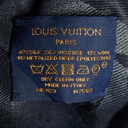 Pre Owned Louis Vuitton Black Lurex Silk & Wool Monogram Shine Shawl