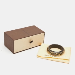 Pre Owned Louis Vuitton Black Logo Monogram Resin Uncle John Bangle