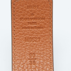 Pre Owned Louis Vuitton Black/Brown Taurillon Leather LV Initiales Reversible Belt 90CM