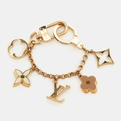 Louis Vuitton Gold-Tone Bijoux Flower Logo Bag Charm Key Holder