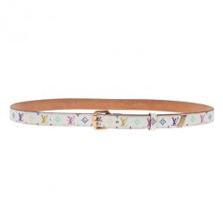 Louis Vuitton White Multicolore Monogram Canvas Buckle Belt 80CM Louis  Vuitton | The Luxury Closet