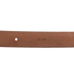 مملوكة مسبقًا حزام لوي فيتون أبيض متعدد الألوان نقش مونوجرامي كانفاس 80CM