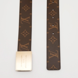 Pre Owned Louis Vuitton Monogram Canvas Buckle Belt 75 CM 