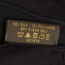 Pre Owned Louis Vuitton Black Monogram Lurex Sheer Thread Silk Scarf