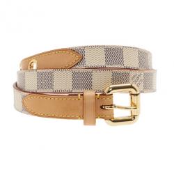 Pre Owned حزام لوي فيتون داميير أزور سكيني 90سم