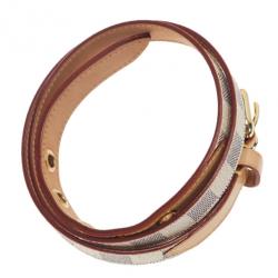 Pre Owned حزام لوي فيتون داميير أزور سكيني 90سم