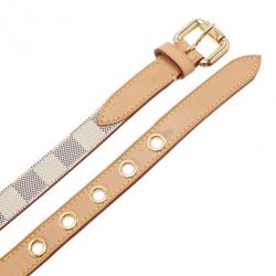 Pre Owned حزام لوي فيتون داميير أزور سكيني 90سم