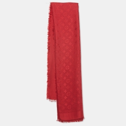 مملوكة مسبقًا Louis Vuitton Pomme D'Amour Monogram Silk & Wool Shawl