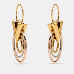 Pre Owned Louis Vuitton Essential V  Three Tone Earrings