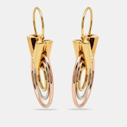 Pre Owned Louis Vuitton Essential V  Three Tone Earrings