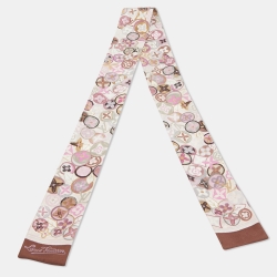 Pre Owned Louis Vuitton Multicolor Monogram Print Silk Bandeau Scarf