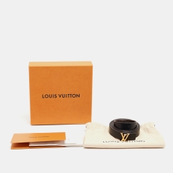 Pre Owned Louis Vuitton Black Monogram Canvas and Leather LV Iconic Reversible Belt 85CM