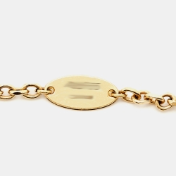Pre Owned Louis Vuitton Miss LV Enamel Gold Tone Charm Bracelet