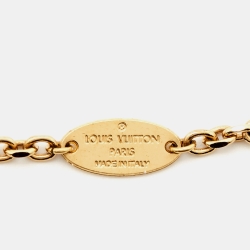 Pre Owned Louis Vuitton Miss LV Enamel Gold Tone Charm Bracelet