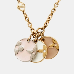 Pre Owned Louis Vuitton Miss LV Enamel Gold Tone Charm Bracelet