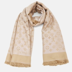 Pre Owned Louis Vuitton Beige Monogram Denim Shawl