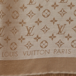 Pre Owned Louis Vuitton Beige Monogram Denim Shawl