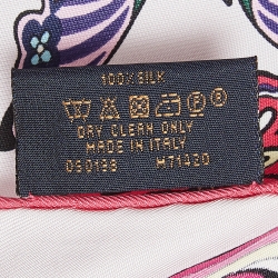 Pre Owned Louis Vuitton Pink Carre World Of Love Butterfly Silk Square Scarf
