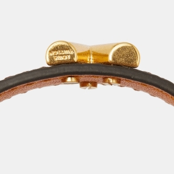 Louis Vuitton Essential V Monogram Canvas Gold Tone Bracelet
