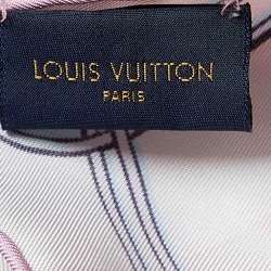 Pre Owned Louis Vuitton Pink Monogram Travel Kit Print Silk Square Scarf