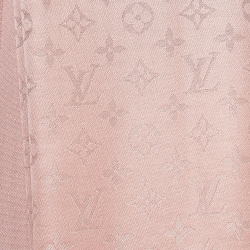 Pre Owned Louis Vuitton Pink Monogram Silk Blend Shine Shawl