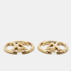 مملوكة مسبقًا Louis Vuitton Louise Gold Tone Hoop Earrings