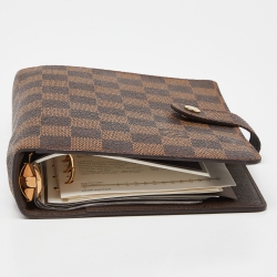 Pre Owned Louis Vuitton Damier Ebene Canvas Medium Ring Agenda Cover