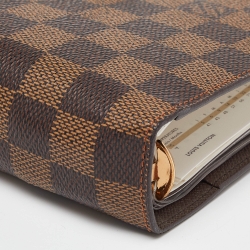 Pre Owned Louis Vuitton Damier Ebene Canvas Medium Ring Agenda Cover