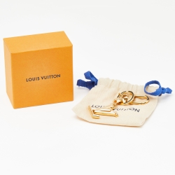 Pre Owned Louis Vuitton Gold Tone LV Facettes Bag Charm & Key Holder