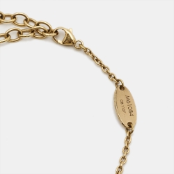 Pre Owned Louis Vuitton Essential V Gold Tone Bracelet