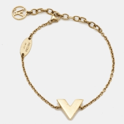 Pre Owned Louis Vuitton Essential V Gold Tone Bracelet