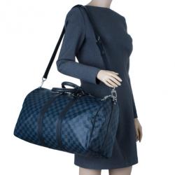 Louis Vuitton Keepall Bandouliere Latitude Damier Cobalt America's Cup 55  Cobalt Multicolor in Coated Canvas with Silver-tone - US