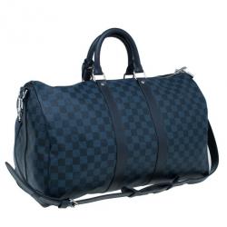 Pre Owned Louis Vuitton Damier Cobalt Canvas Keepall Bandouliere 55