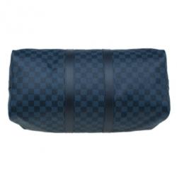 Pre Owned Louis Vuitton Damier Cobalt Canvas Keepall Bandouliere 55