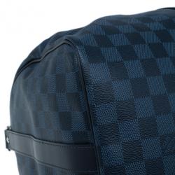 Pre Owned Louis Vuitton Damier Cobalt Canvas Keepall Bandouliere 55