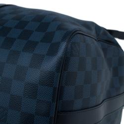 Pre Owned Louis Vuitton Damier Cobalt Canvas Keepall Bandouliere 55