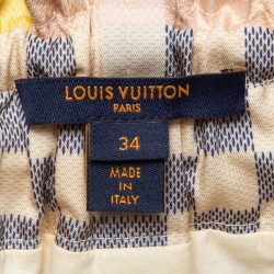 Pre Owned Louis Vuitton Pink Pixel Damier Nylon Short Skirt S
